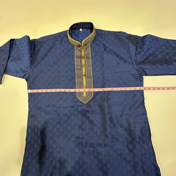 Elegant Royal Blue Men’s Kurta- size 46 - Picture 4 of 5
